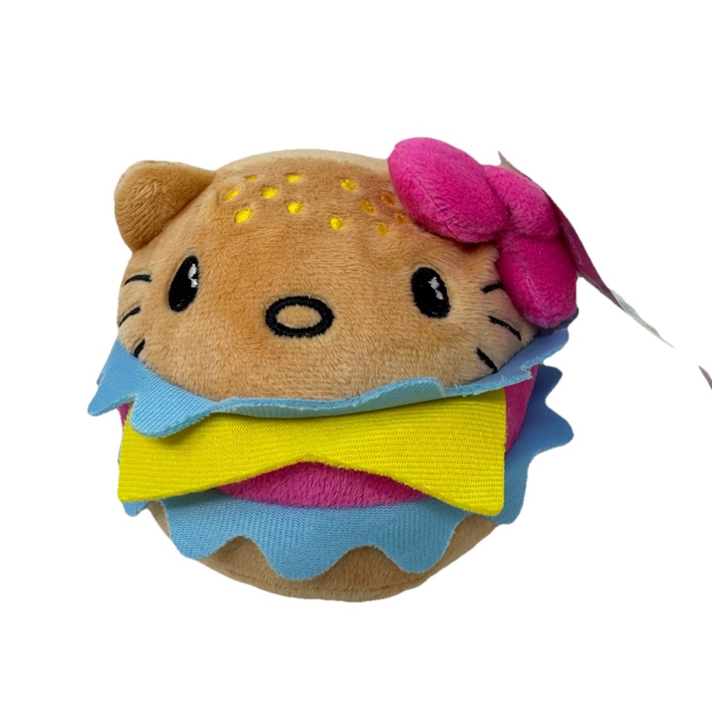 Hello Kitty - Hamburger 5" x 5" Stuffed Plush Yum Yum Sanrio Toy NEW!